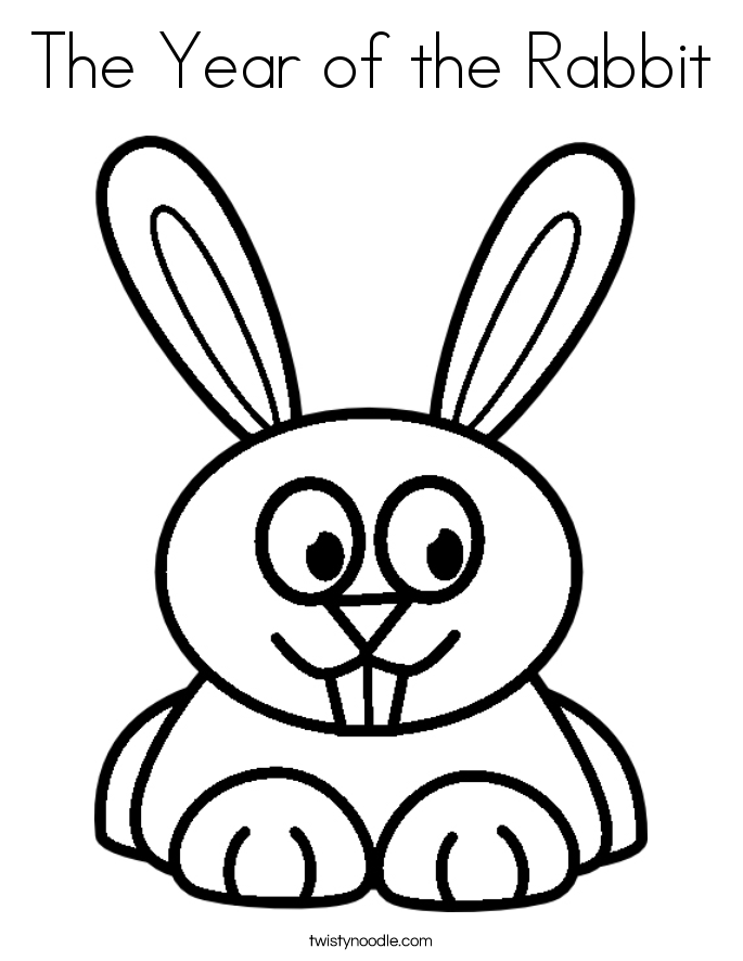 The Year of the Rabbit Coloring Page - Twisty Noodle