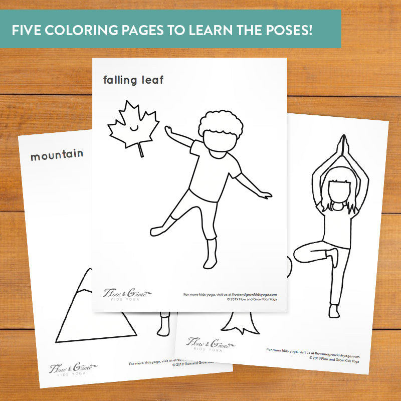 Autumn Yoga Coloring Pages for Kids | Mindfulness and SEL Learning