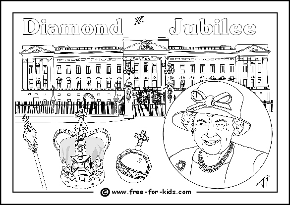 2012 Diamond Jubilee Activities & Colouring - www.free-for-kids.com