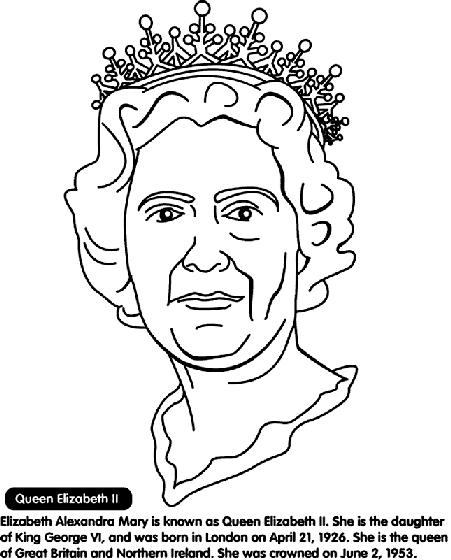 Queen Elizabeth II Coloring Page | crayola.com