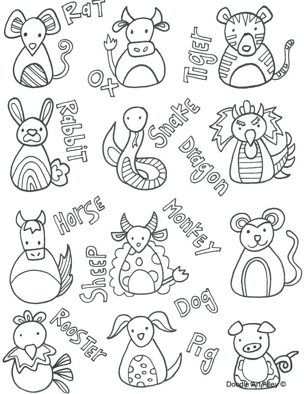 Chinese Zodiac Coloring Pages at GetColorings.com | Free printable