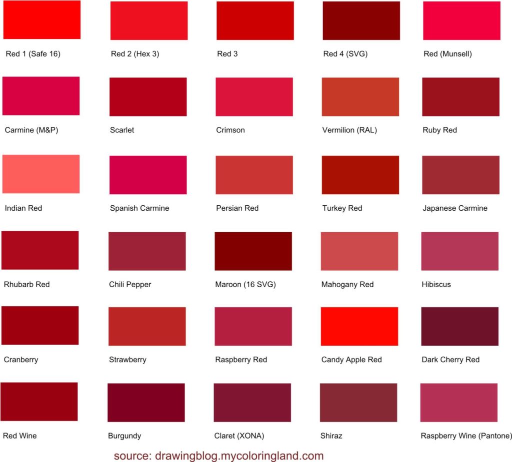hex codes for red colors Archives - Drawing Blog