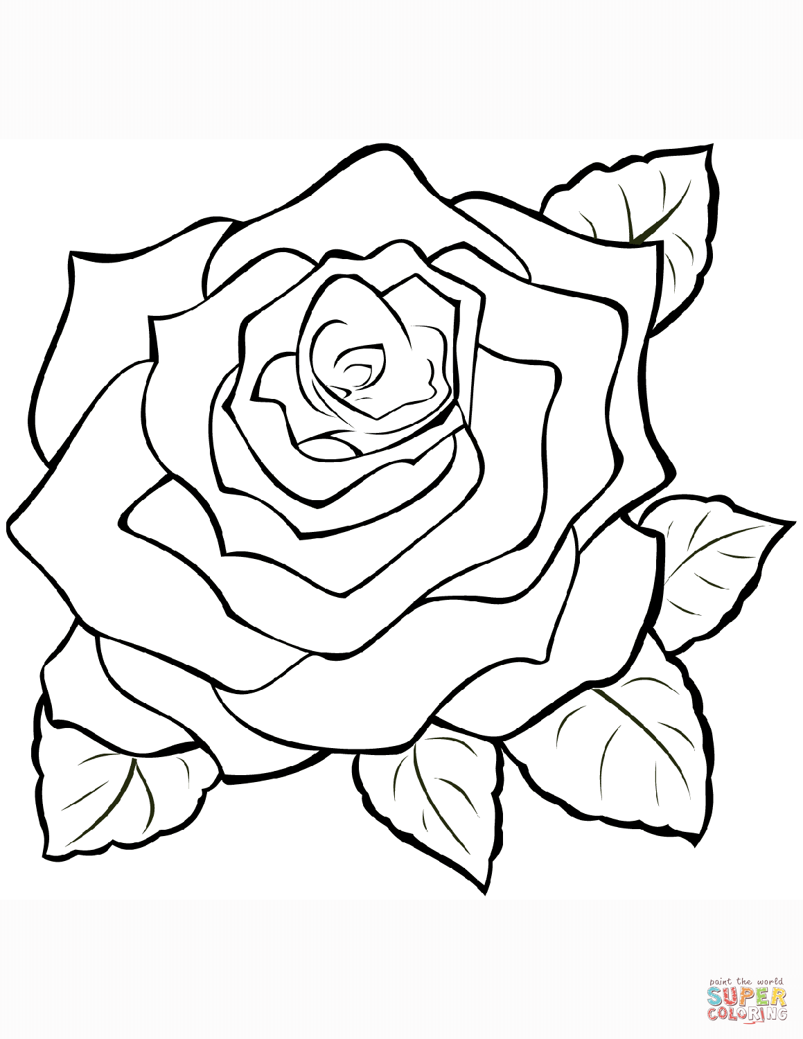 Rose coloring page | Free Printable Coloring Pages