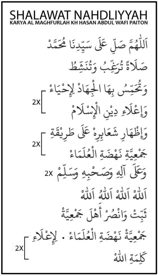Teks Sholawat Nahdliyyah (Arab, Latin dan Artinya) - Karya KH. Hasan