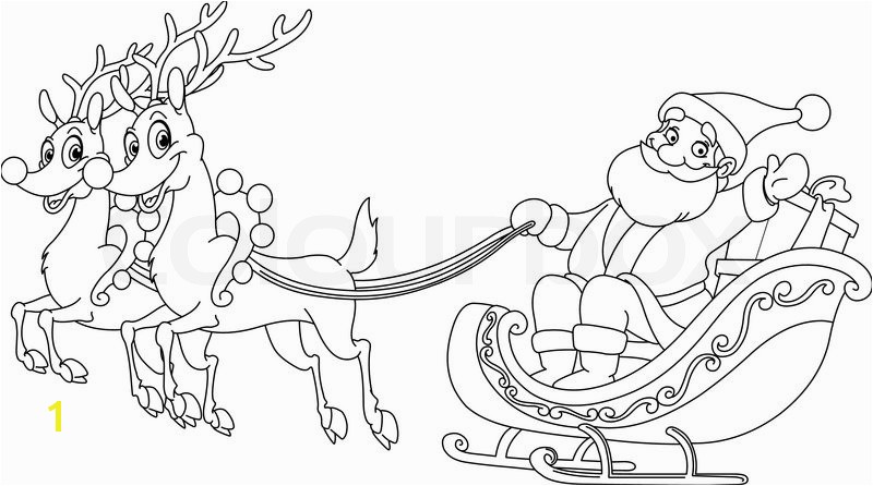 Santa Claus and His Reindeer Coloring Pages | divyajanani.org