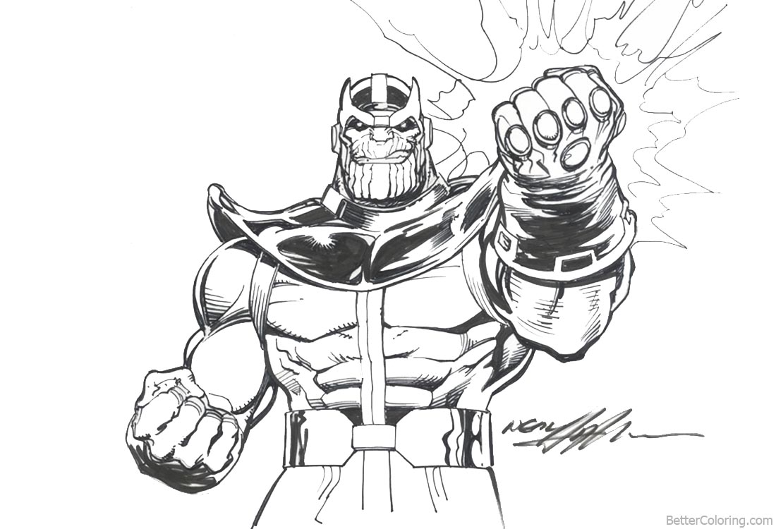Avengers Infinity War Coloring Pages Thanos by neal adams - Free