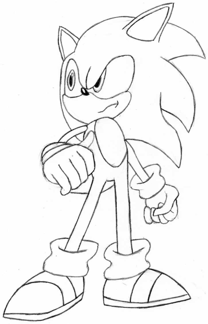 Drawing Sonic #153938 (Video Games) – Printable coloring pages