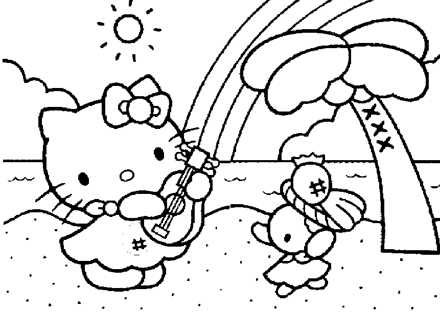 Free Hello Kitty Coloring Pages | Team colors
