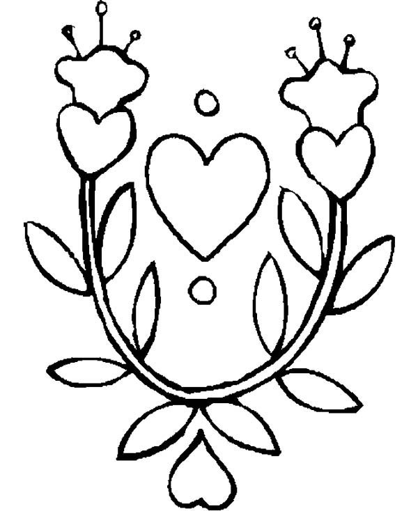 coloring pictures of hearts and roses Hearts pages rose coloring printable colouring colour heart kids valentine valentines