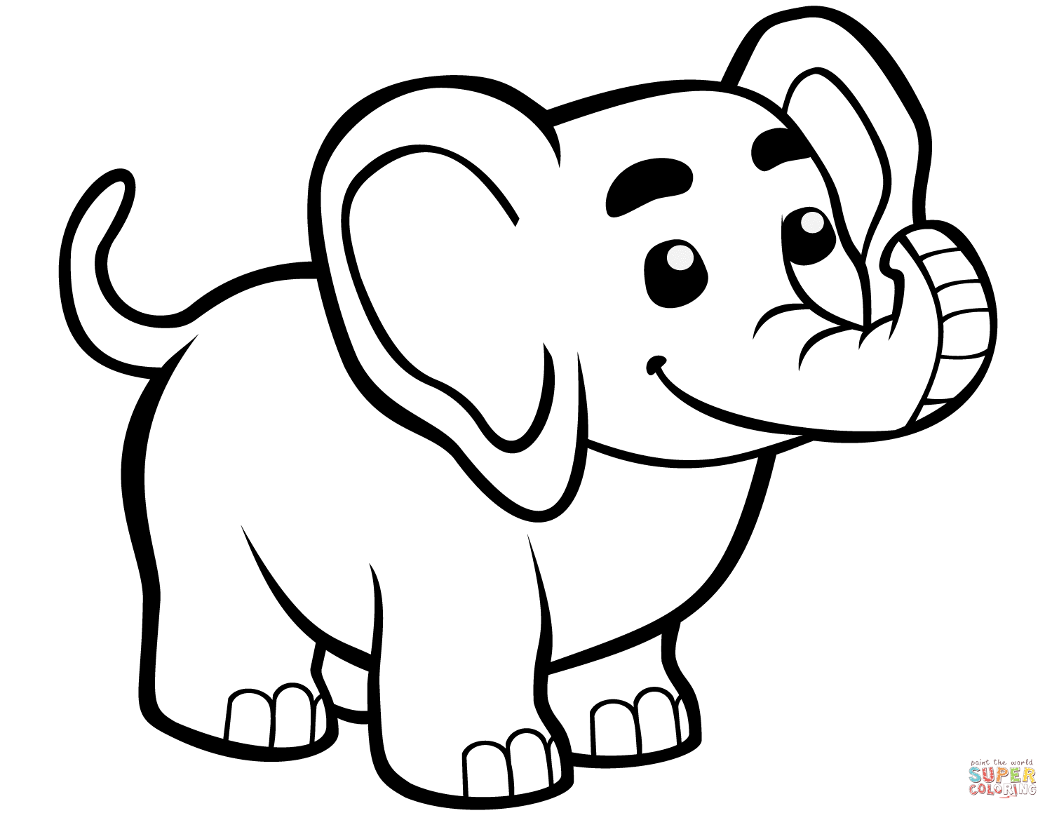 Cute Baby Elephant coloring page | Free Printable Coloring Pages