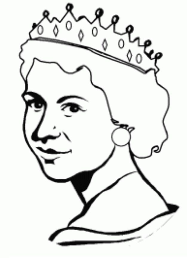 Queen Elizabeth | Drawings, Flag coloring pages, Coloring pages