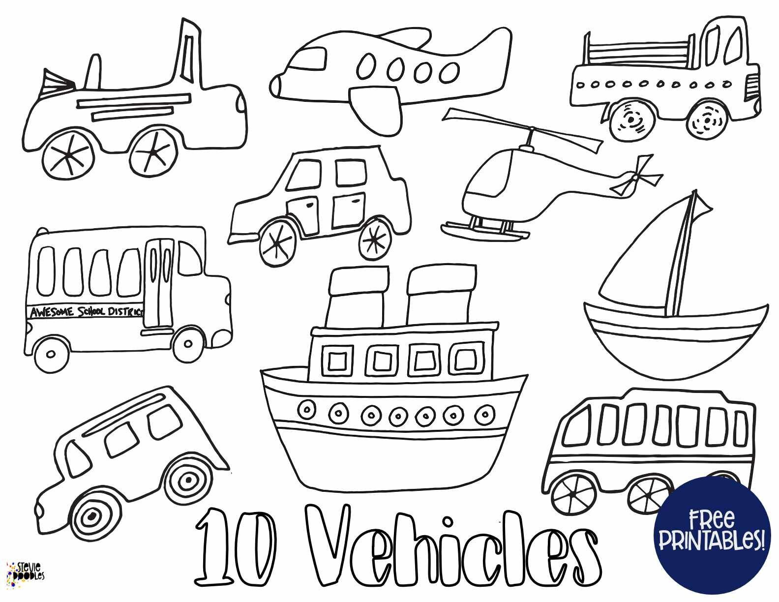 Coloring Pages Vehicles - Kid Creative