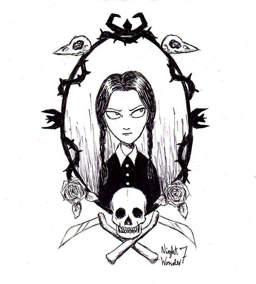 coloring page of wednesday adams Da addams coloring wednesday colorare mercoledì etsy di family salvato pdf adult